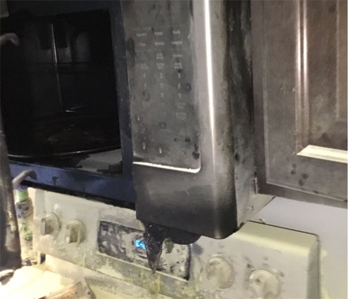 fire damaged microwave